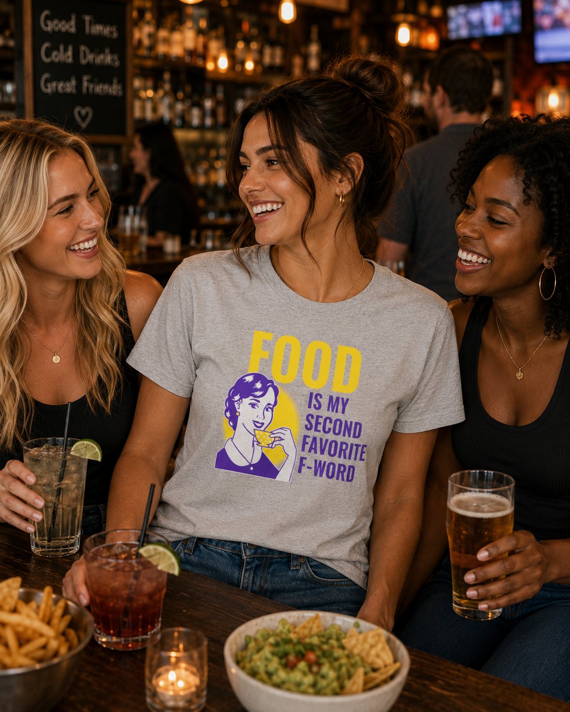 Food Is My Second Favorite F-Word T-Shirt — Funny Retro Food Lover Tee