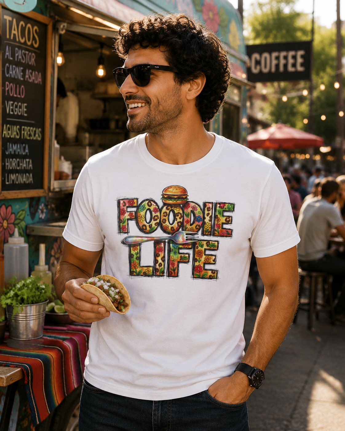 Foodie Life T-Shirt — Colorful Food Lovers Tee
