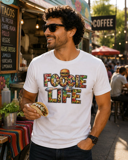Foodie Life T-Shirt — Colorful Food Lovers Tee