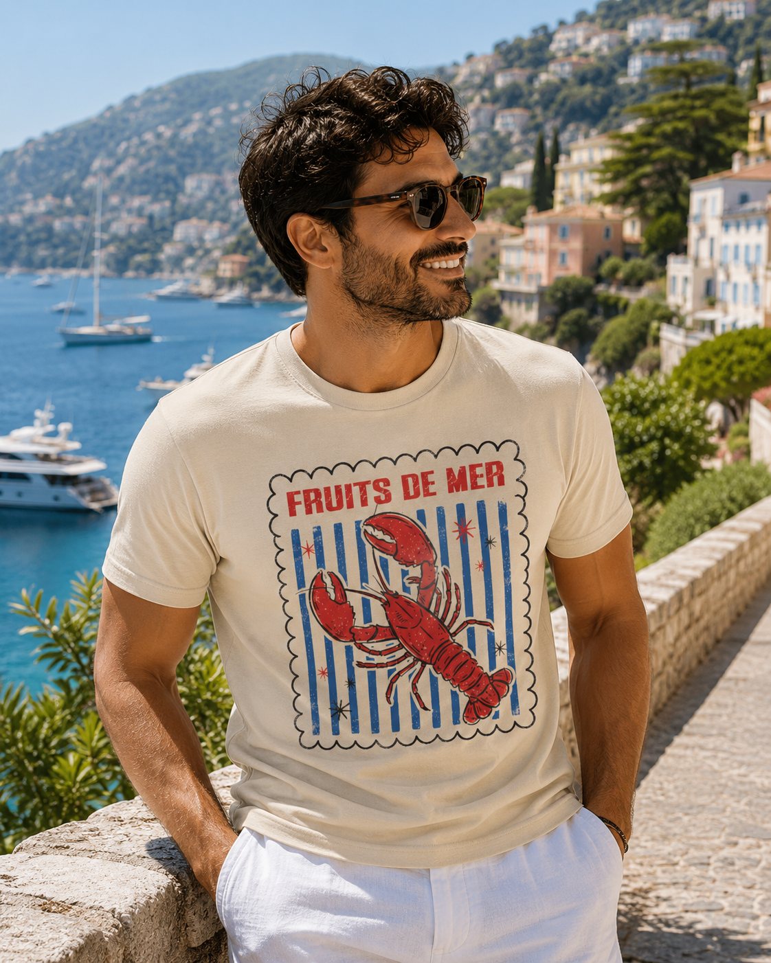 Lobster 'Fruits de Mer' French Seafood Graphic T-Shirt