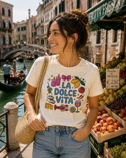 La Dolce Vita  ("The Sweet Life") T-Shirt — Italian Food & Wine Graphic Tee