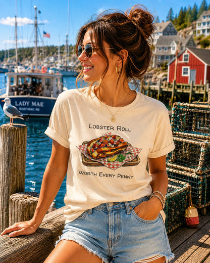 Lobster Roll Worth Every Penny T-Shirt — Seafood Lover Graphic Tee