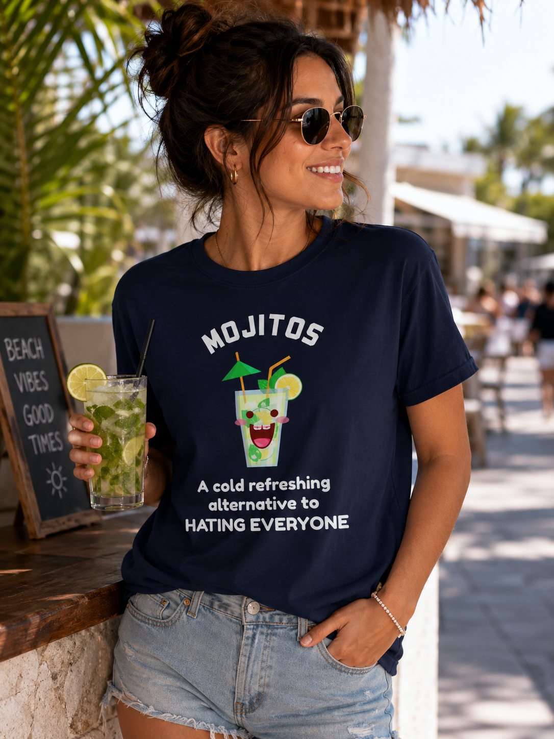 Mojitos Funny Graphic T-Shirt — “A cold refreshing alternative to hating everyone”