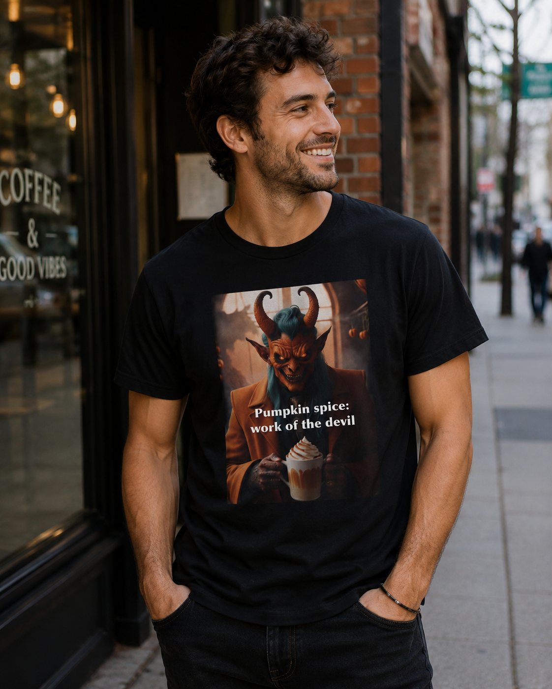 “Pumpkin Spice: Work of the Devil” Halloween Fall Holiday Season T-Shirt