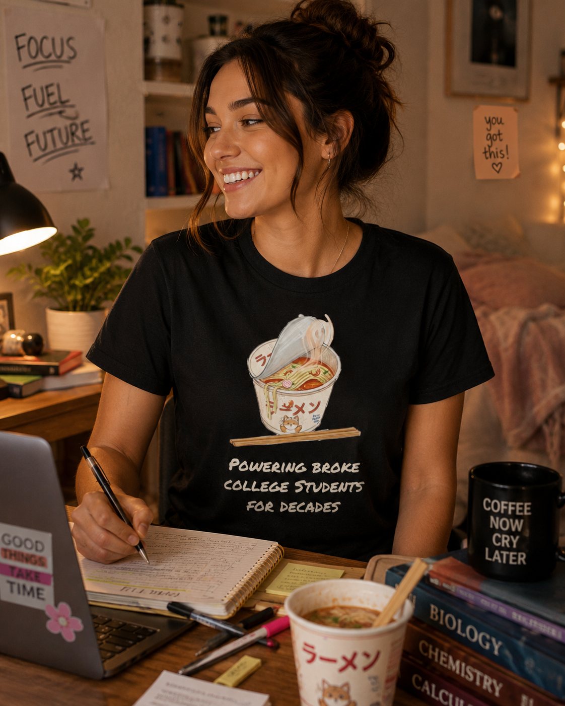 Ramen Noodle Bowl T-Shirt — “Powering Broke College Students for Decades” Funny Truth