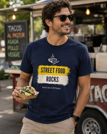 Street Food Rocks T-Shirt — Graphic Casual Tee for Foodies