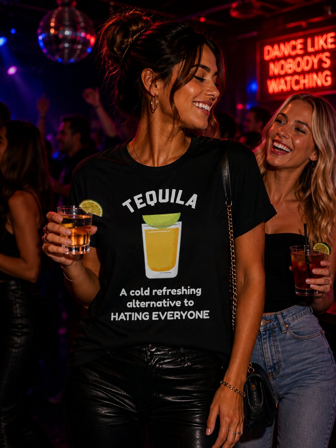 Tequila Shot T-Shirt — “A cold refreshing alternative to hating everyone” Funny Drinking Shirt