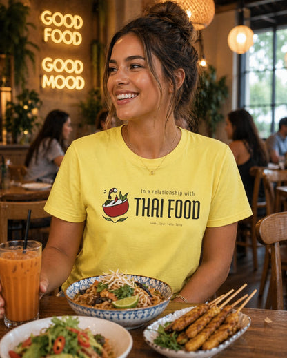 Thai Food Lovers T-Shirt — "In a Relationship with Thai Food" Graphic Tee